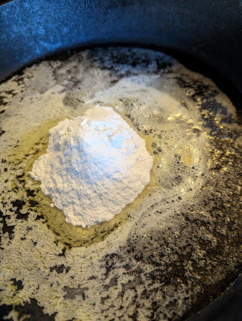 Butter and flour in a skillet