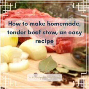 Featured image of this blogpost with the ingredients for the beef stew