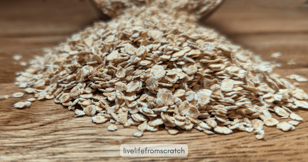 Rolled oats on a table